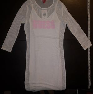 GUESS white mesh short dress